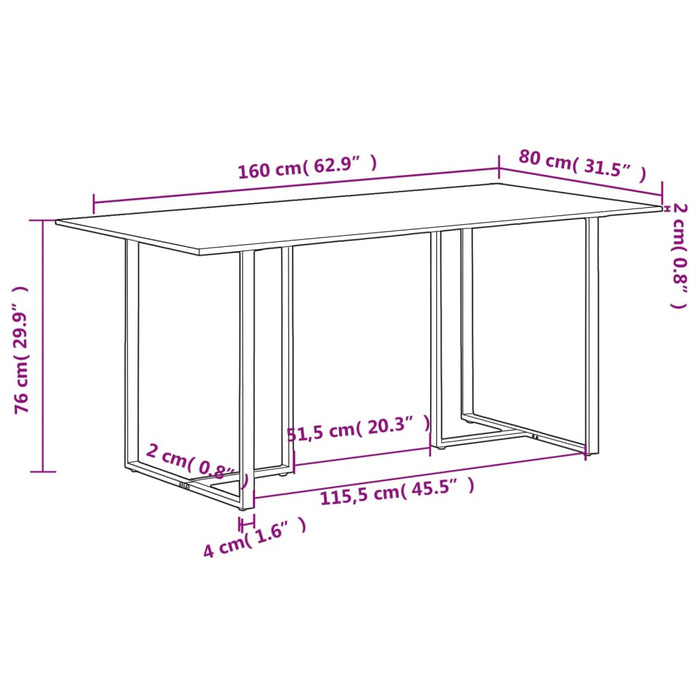 Masă de bucătărie, 160 cm, lemn masiv reciclat - WALTI WALTI