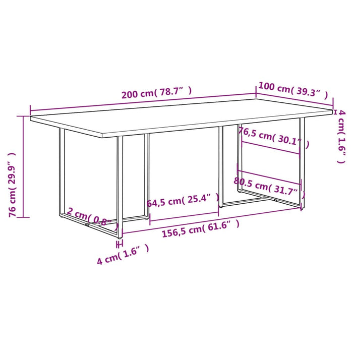 Masă de bucătărie, 200 cm, lemn masiv reciclat WALTI