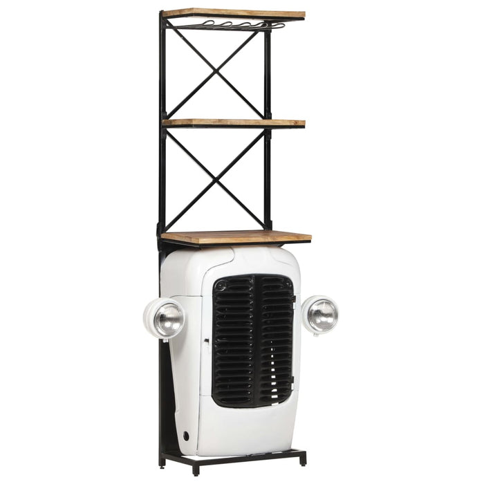 Dulap de vin design tractor alb 49x31x172 cm mango nefinisat - WALTI WALTI