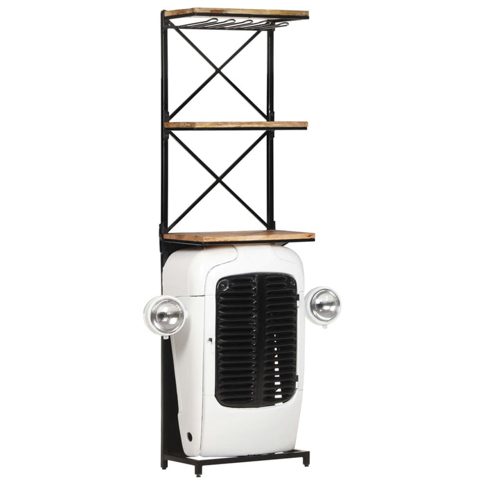 Dulap de vin design tractor alb 49x31x172 cm mango nefinisat - WALTI WALTI