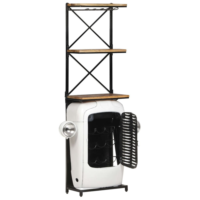 Dulap de vin design tractor alb 49x31x172 cm mango nefinisat - WALTI WALTI