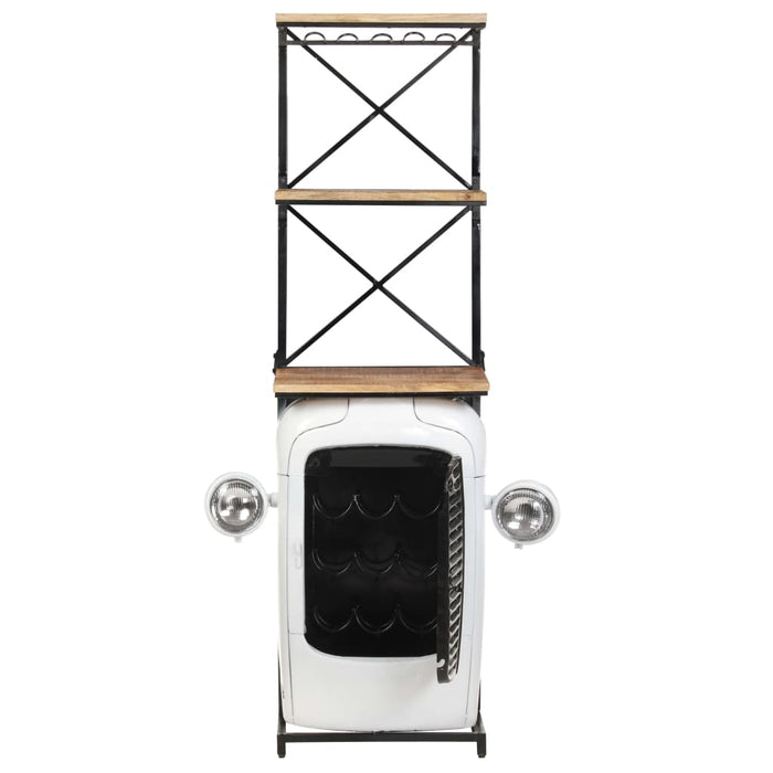 Dulap de vin design tractor alb 49x31x172 cm mango nefinisat - WALTI WALTI