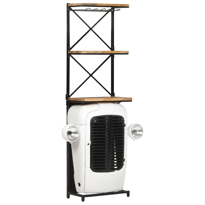 Dulap de vin design tractor alb 49x31x172 cm mango nefinisat - WALTI WALTI