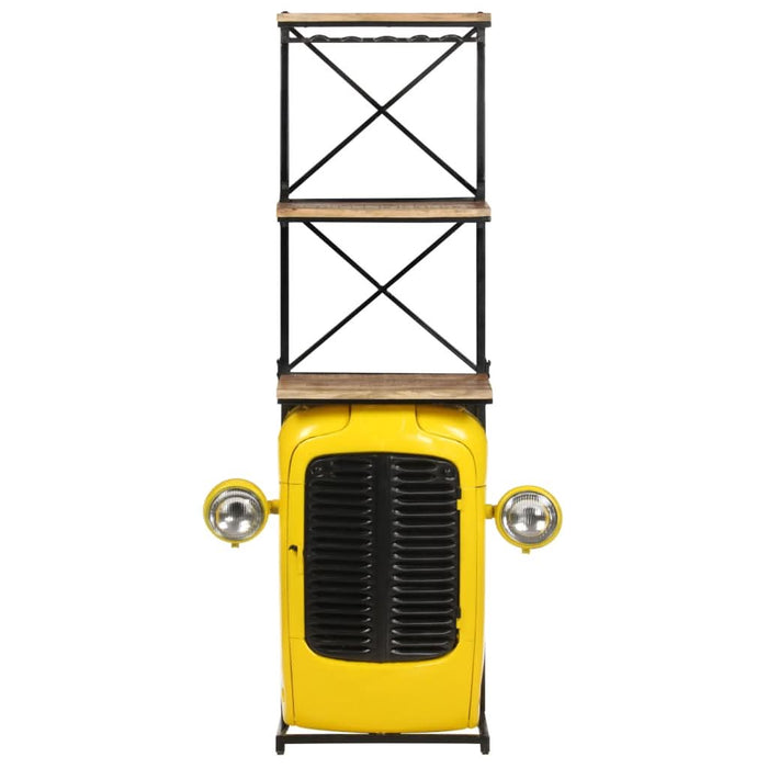 Dulap de vin tractor, galben, 49x31x172 cm, lemn masiv de mango - WALTI WALTI