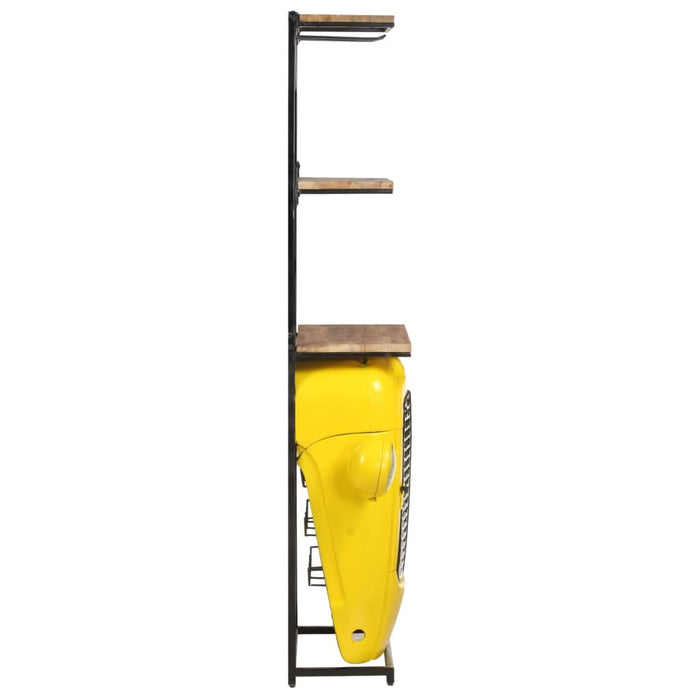 Dulap de vin tractor, galben, 49x31x172 cm, lemn masiv de mango - WALTI WALTI