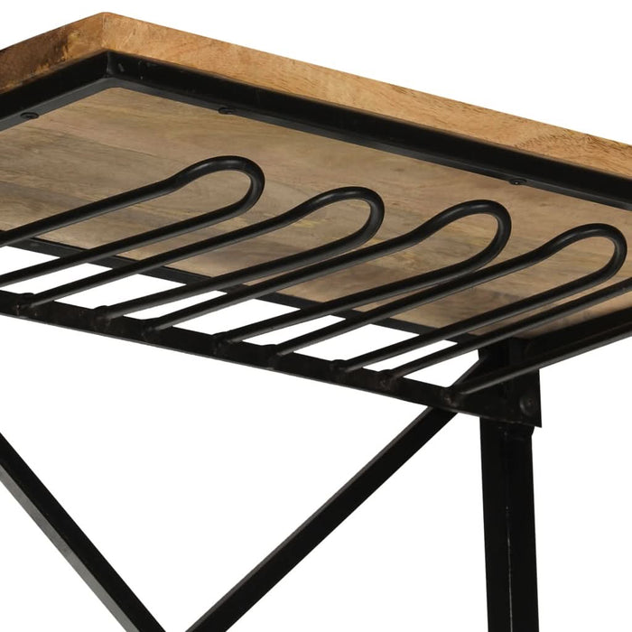 Dulap de vin tractor, galben, 49x31x172 cm, lemn masiv de mango - WALTI WALTI