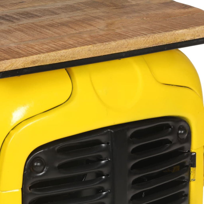Dulap de vin tractor, galben, 49x31x172 cm, lemn masiv de mango - WALTI WALTI