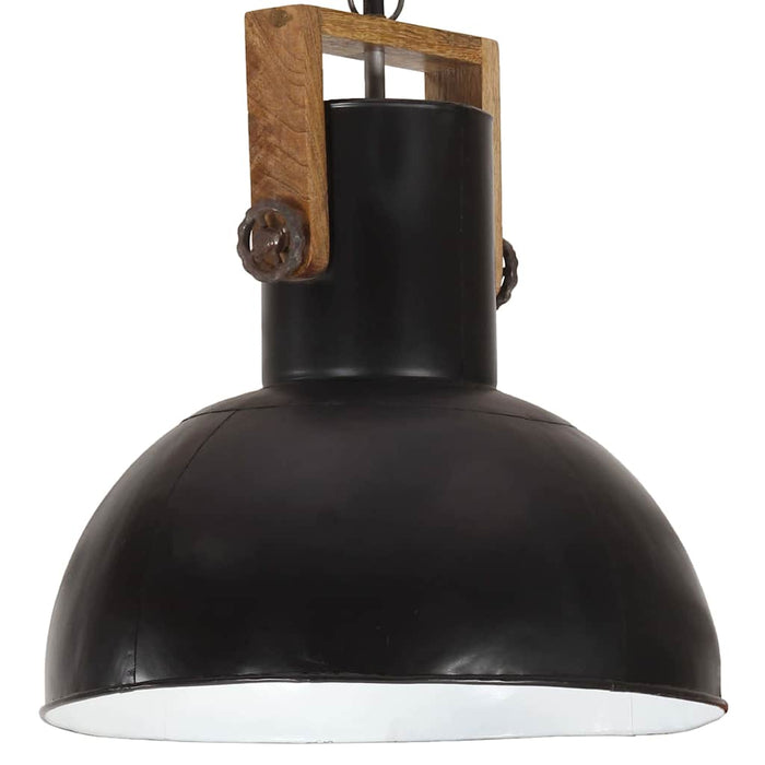 Lampă suspendată industrială 25 W negru 42 cm mango E27, rotund WALTI