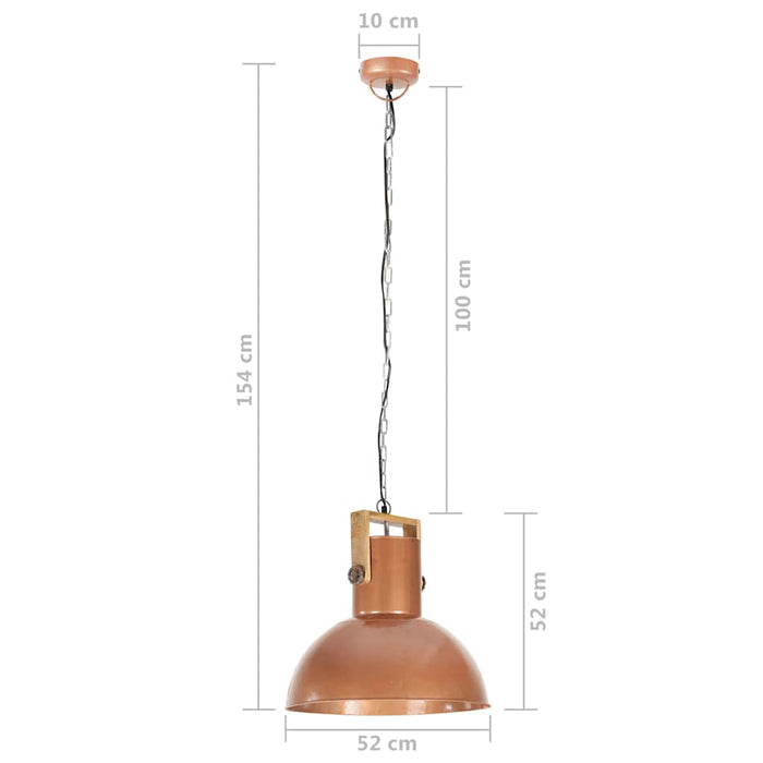 Lampă suspendată industrială 25 W arămiu 52 cm mango rotund E27 WALTI