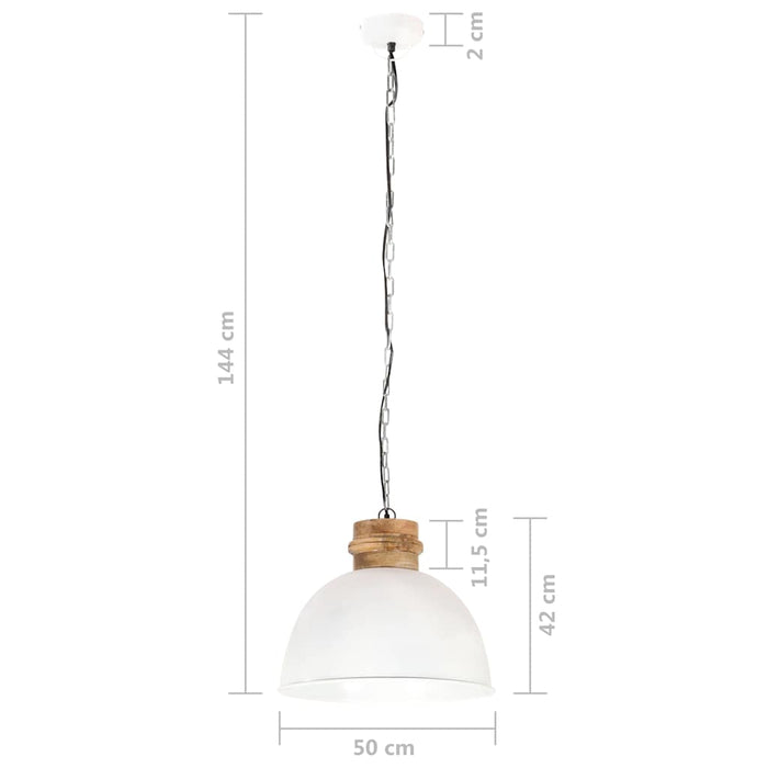 Lampă suspendată industrială, alb, 50 cm, mango, E27, rotund WALTI