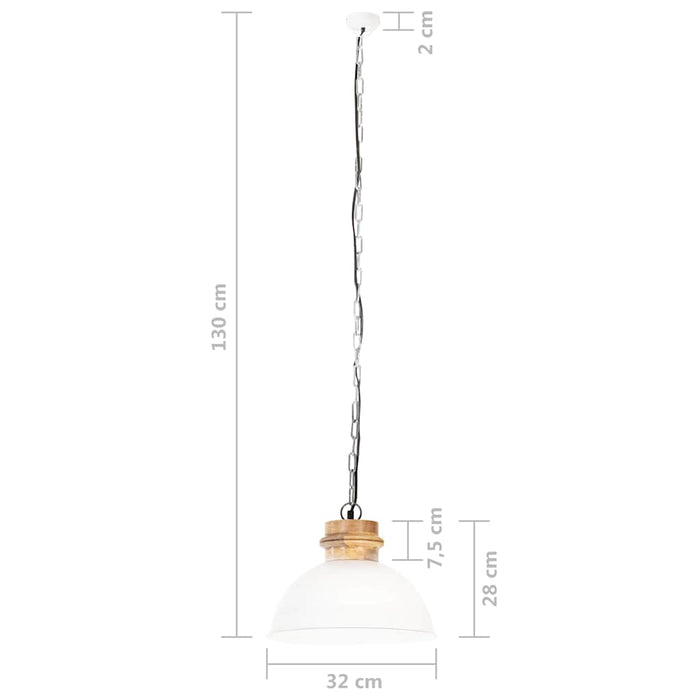 Lampă suspendată industrială, alb, 32 cm, mango, E27, rotund WALTI