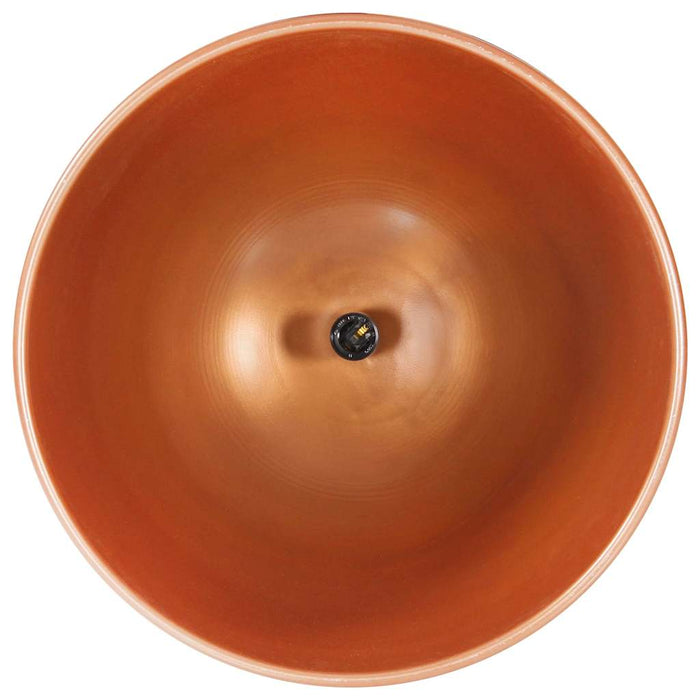Lampă suspendată industrială cupru 32 cm lemn mango E27 rotund WALTI