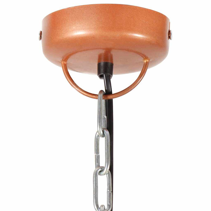 Lampă suspendată industrială cupru 32 cm lemn mango E27 rotund WALTI
