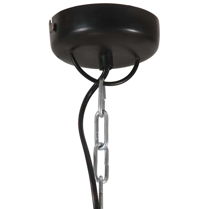 Lampă suspendată industrială negru, 46 cm, lemn masiv&fier, E27 WALTI