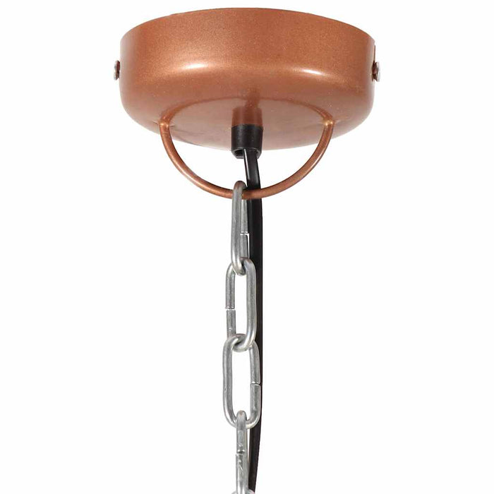 Lampă suspendată industrială arămiu 23 cm, lemn masiv&fier E27 WALTI