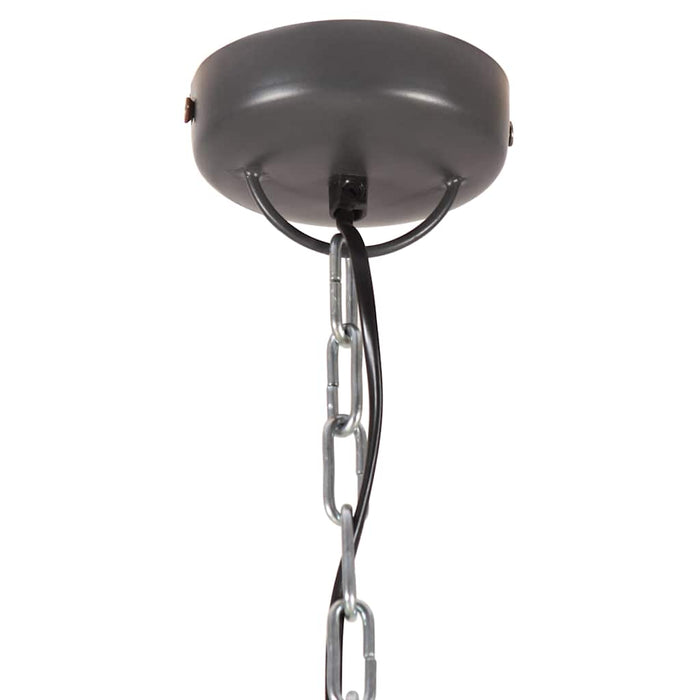 Lampă suspendată industrială, gri, 35 cm, lemn masiv&fier, E27 WALTI