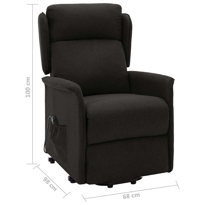 Fotoliu cu ridicare, negru, material textil WALTI