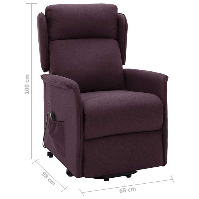 Fotoliu cu ridicare, violet, material textil WALTI