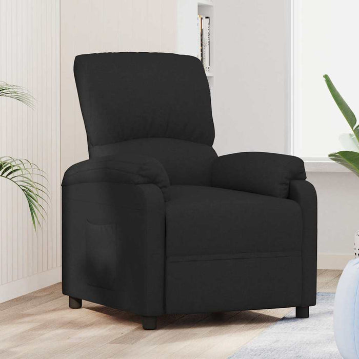Fotoliu rabatabil, negru, material textil WALTI