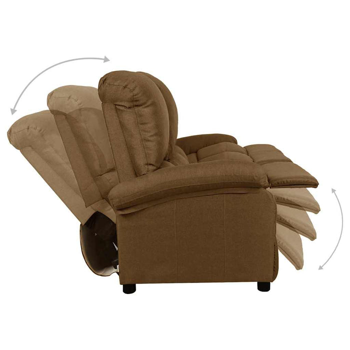 Canapea rabatabilă cu 3 locuri, maro, material textil WALTI