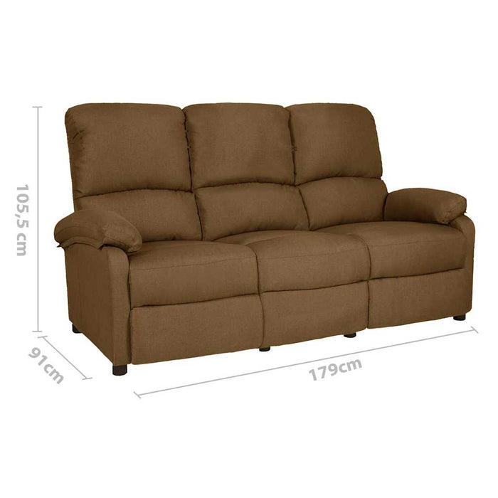 Canapea rabatabilă cu 3 locuri, maro, material textil WALTI