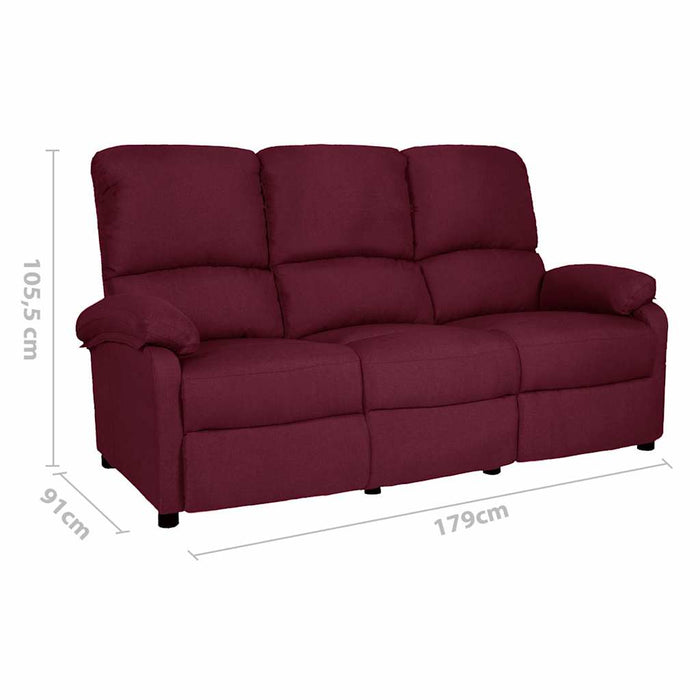 Canapea rabatabilă cu 3 locuri, purpuriu, material textil WALTI