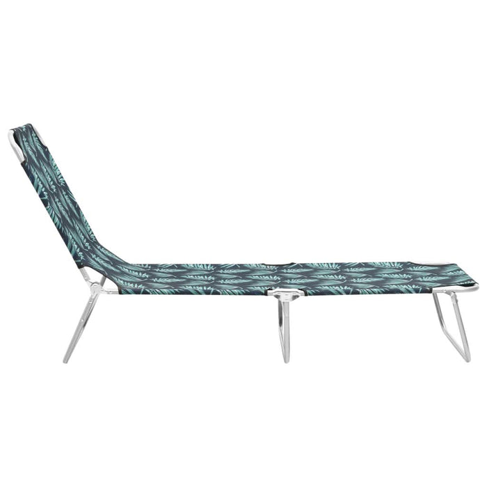 Șezlong pliabil, oțel, model frunze, material textil - WALTI WALTI