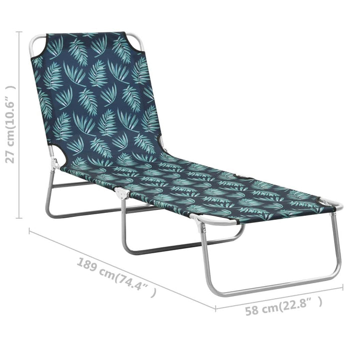 Șezlong pliabil, oțel, model frunze, material textil - WALTI WALTI