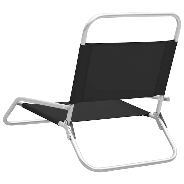 Scaune pliante 2 buc. Material textil negru WALTI