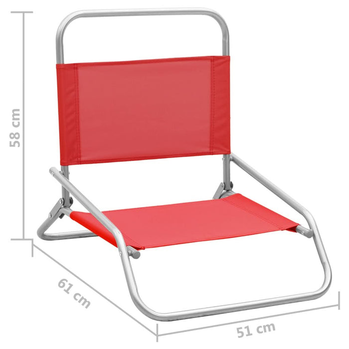 Scaune de plajă pliante, 2 buc., roșu, material textil - WALTI WALTI