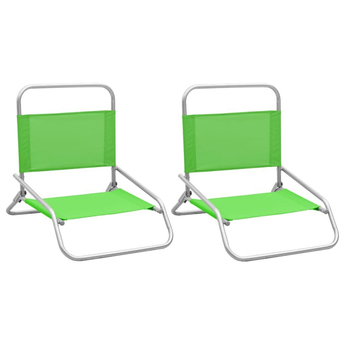 Scaune de plajă pliante, 2 buc., verde, material textil - WALTI WALTI