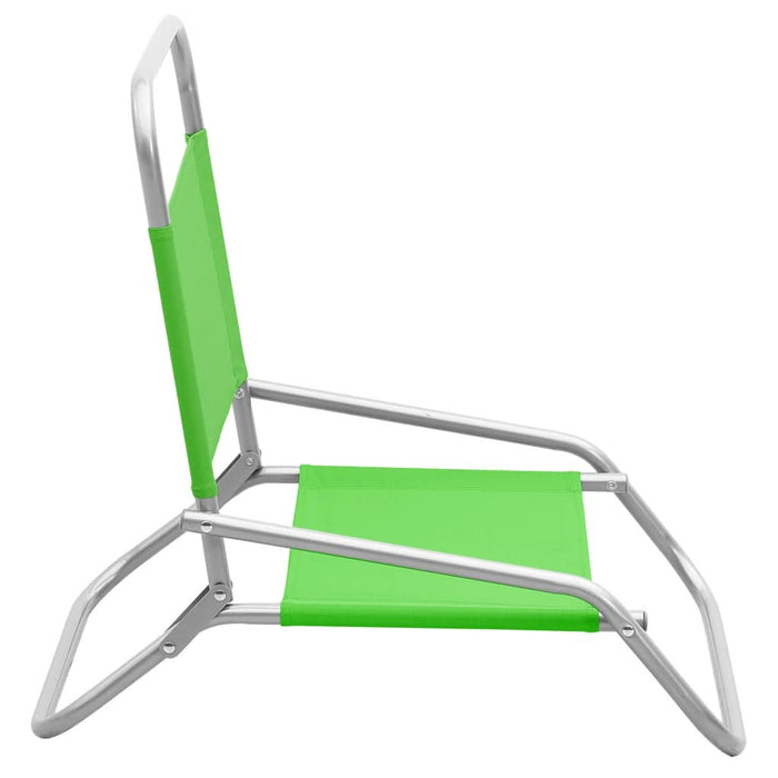Scaune de plajă pliante, 2 buc., verde, material textil - WALTI WALTI