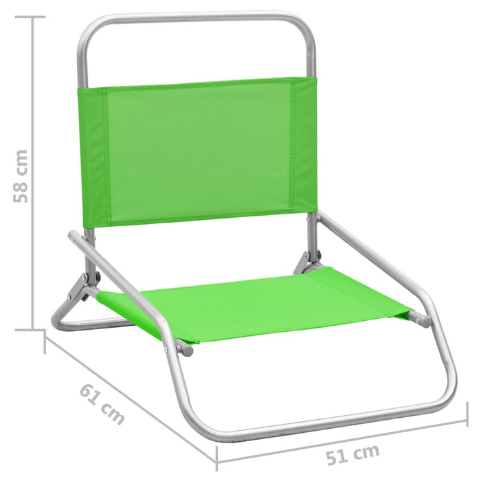 Scaune de plajă pliante, 2 buc., verde, material textil - WALTI WALTI
