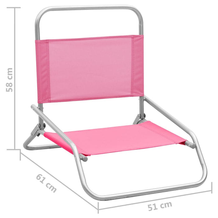 Scaune de plajă pliante, 2 buc., roz, material textil - WALTI WALTI