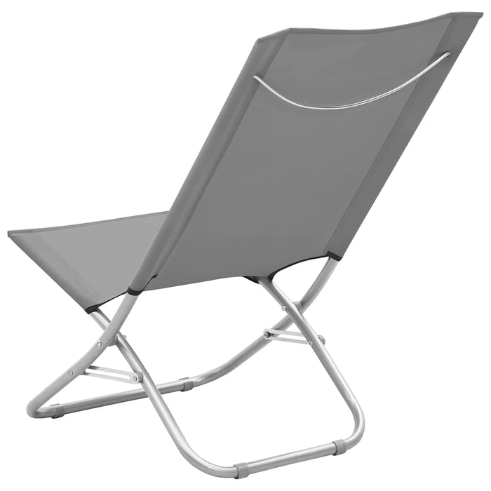 Scaune pliante 2 buc. Material textil gri WALTI