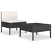 Set mobilier de grădină cu perne, 2 piese, negru, poliratan - WALTI WALTI
