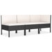 Set mobilier de grădină cu perne, 3 piese, negru, poliratan - WALTI WALTI