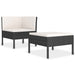 Set mobilier de grădină cu perne, 2 piese, negru, poliratan - WALTI WALTI