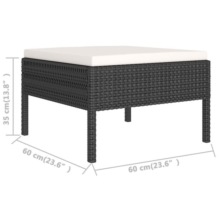 Set mobilier de grădină cu perne, 2 piese, negru, poliratan - WALTI WALTI