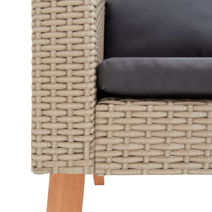 Set mobilier de grădină cu perne, 3 piese, bej, poliratan WALTI