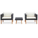 Set mobilier de grădină cu perne, 3 piese, negru, poliratan - WALTI WALTI
