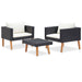 Set mobilier de grădină cu perne, 3 piese, negru, poliratan - WALTI WALTI