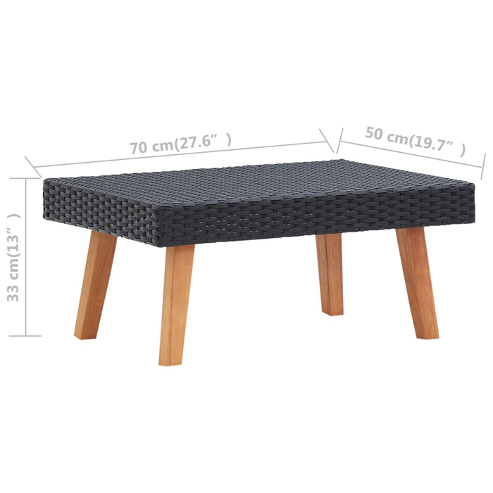 Set mobilier de grădină cu perne, 3 piese, negru, poliratan - WALTI WALTI