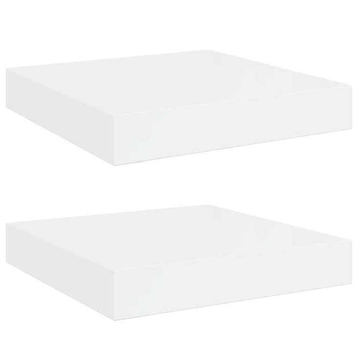 Rafturi de perete, 2 buc., alb extralucios, 23x23,5x3,8 cm, MDF - WALTI WALTI