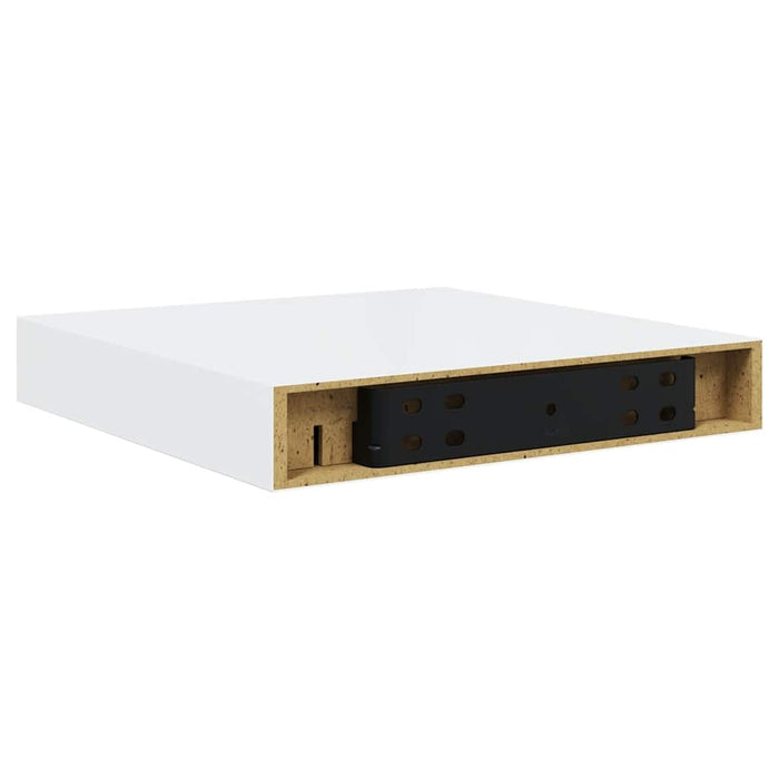 Rafturi de perete, 2 buc., alb extralucios, 23x23,5x3,8 cm, MDF - WALTI WALTI