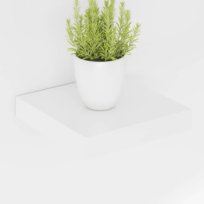 Rafturi de perete, 4 buc., alb extralucios, 23x23,5x3,8 cm, MDF - WALTI WALTI