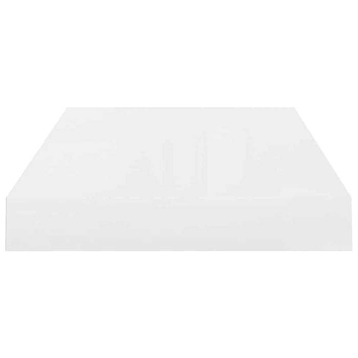 Raft de perete suspendat, alb extralucios, 40x23,5x3,8 cm, MDF WALTI