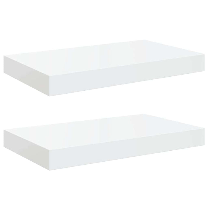 Rafturi de perete, 2 buc., alb extralucios, 40x23x3,8 cm, MDF - WALTI WALTI