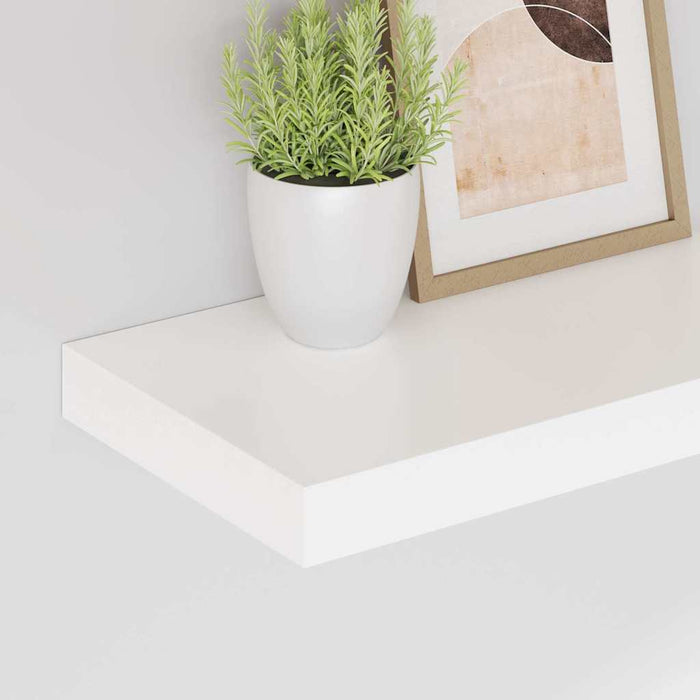 Rafturi de perete, 2 buc., alb extralucios, 40x23x3,8 cm, MDF - WALTI WALTI