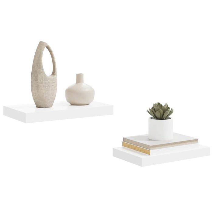 Rafturi de perete, 2 buc., alb extralucios, 40x23x3,8 cm, MDF - WALTI WALTI